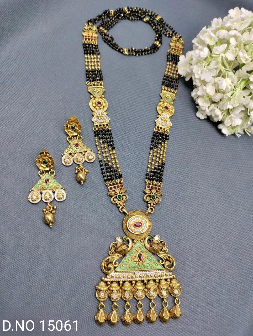 Long Mangalsutra Golden Sku -15061 D-5