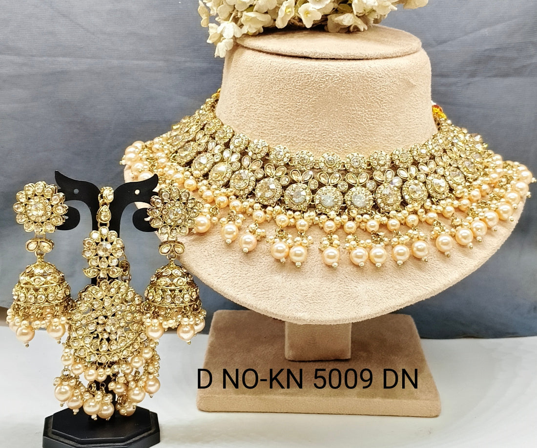 Polki Necklace Mehndi Set Sku-KN 5009 DN