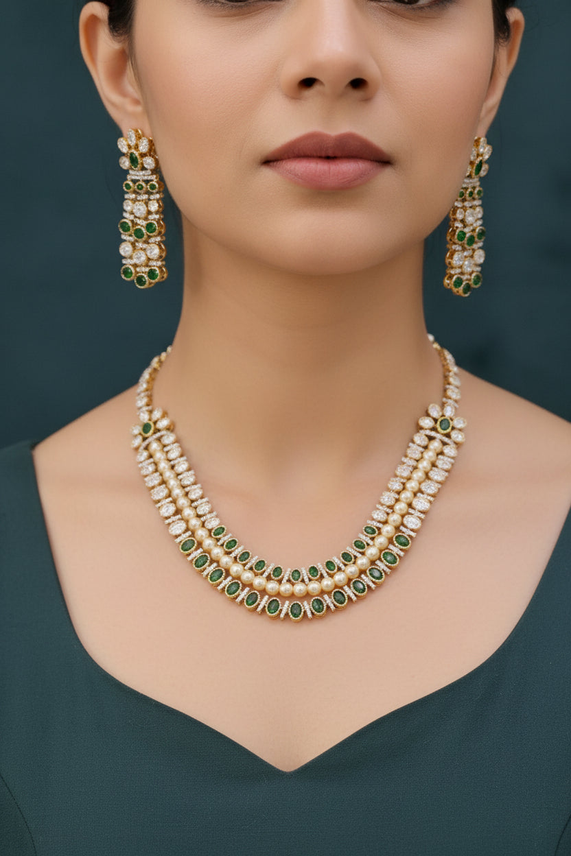 Elegant Moissanite Kundan Necklace SKU-AN 399 SM D-4