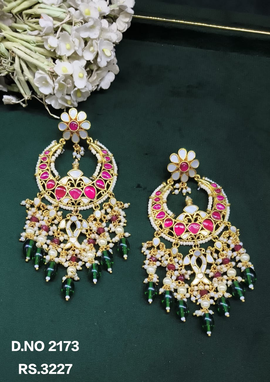 Beautiful Pachi Kundan Earrings Sku 2173
