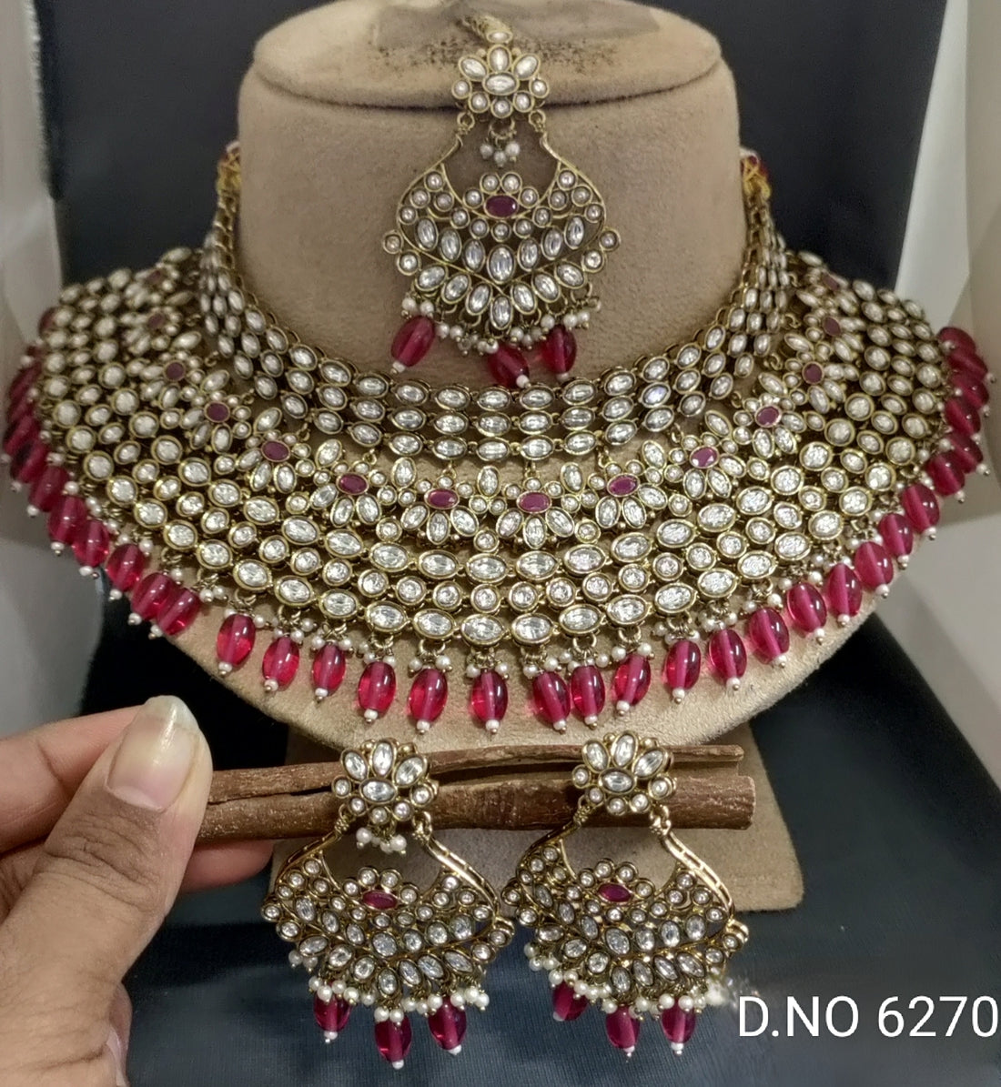 Polki Kundan Necklace Sku 6270 D5 - rchiecreation
