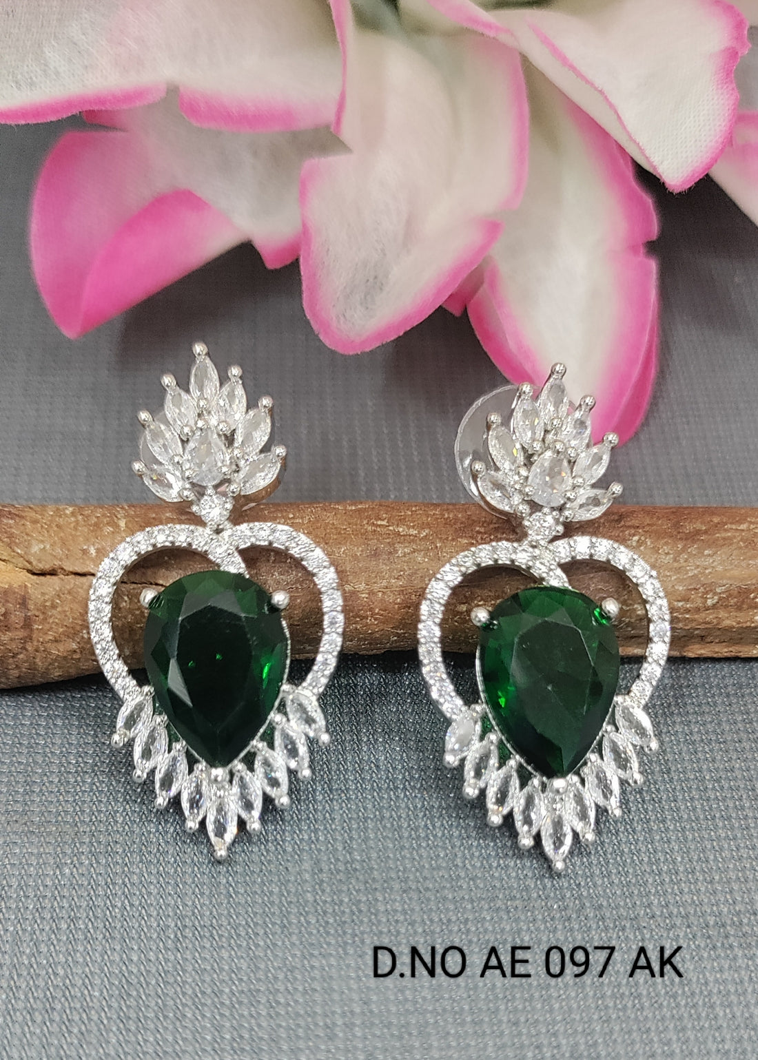Cz Ad Rodium Tops Earring Sku AE 097 AK