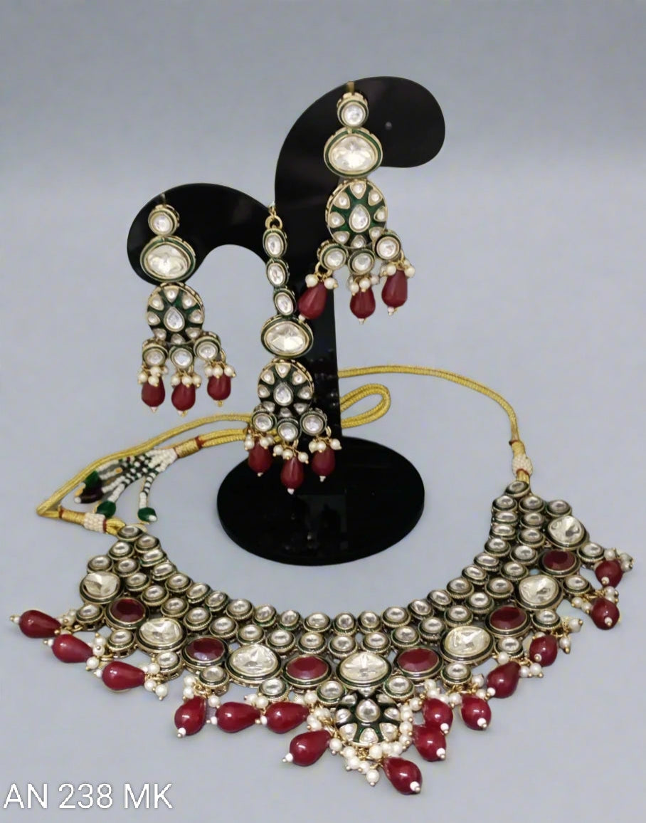 Moissanite Kundan Necklace SKU- AN 238 MK /D-4