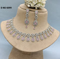 American Diamond Necklace Rodium Sku-6099 C3 rchiecreation