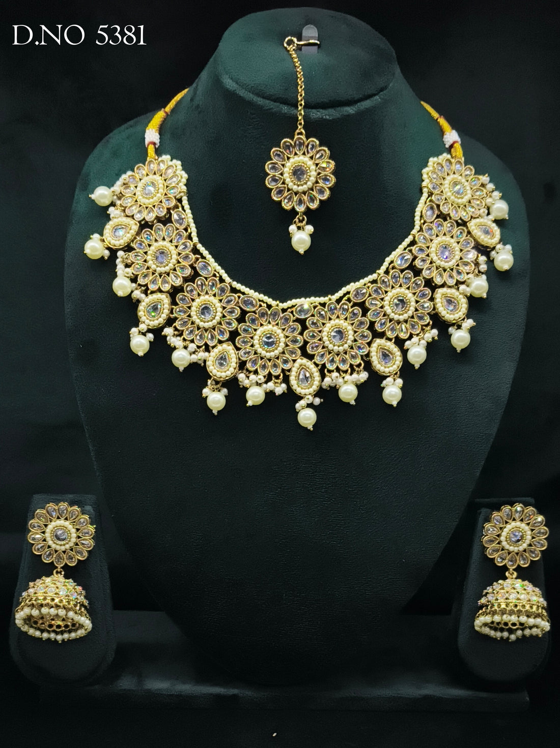 Polki Necklace Mehndi Set Sku 5381 B2