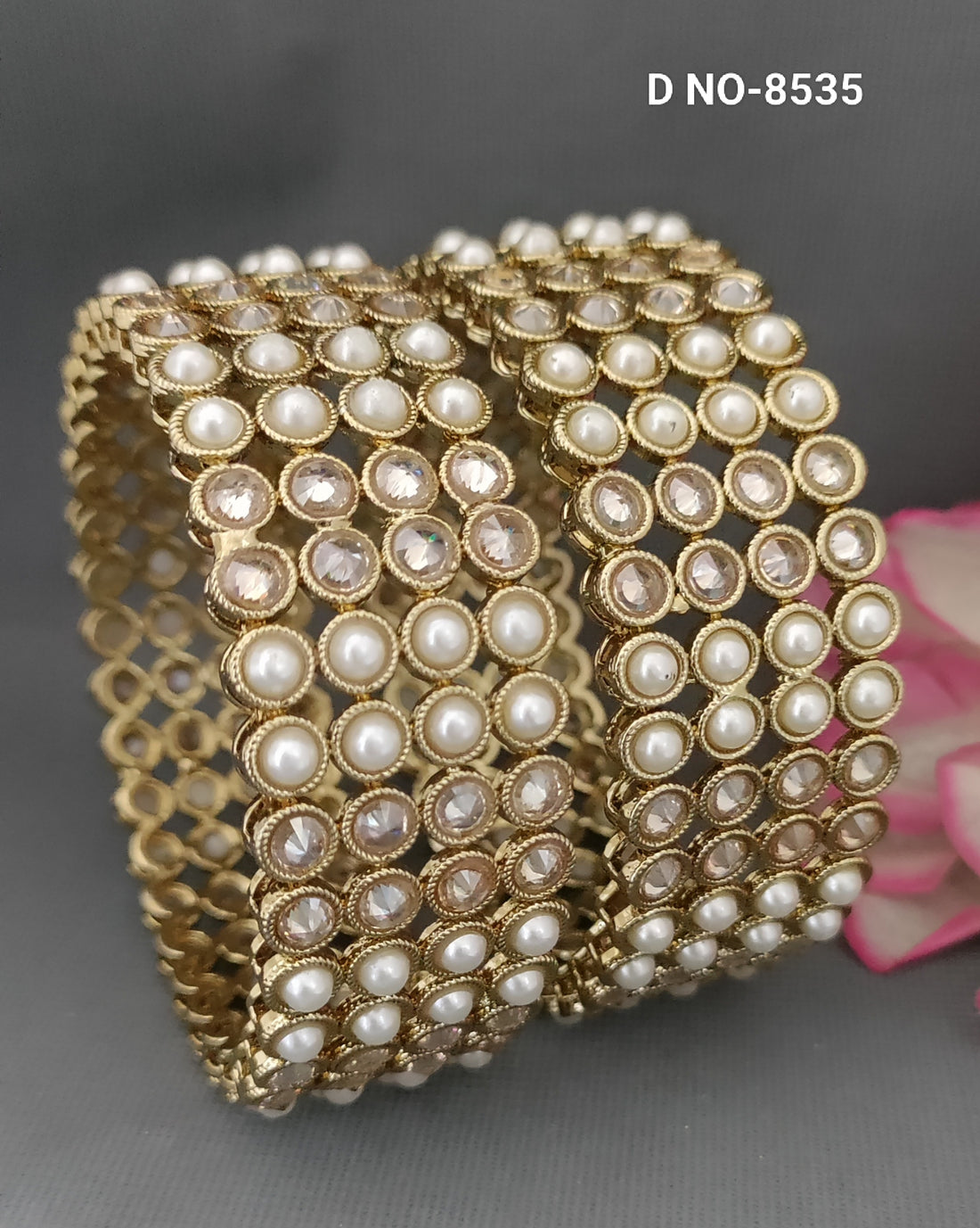 Mehandi Polki bangle SKU-8535