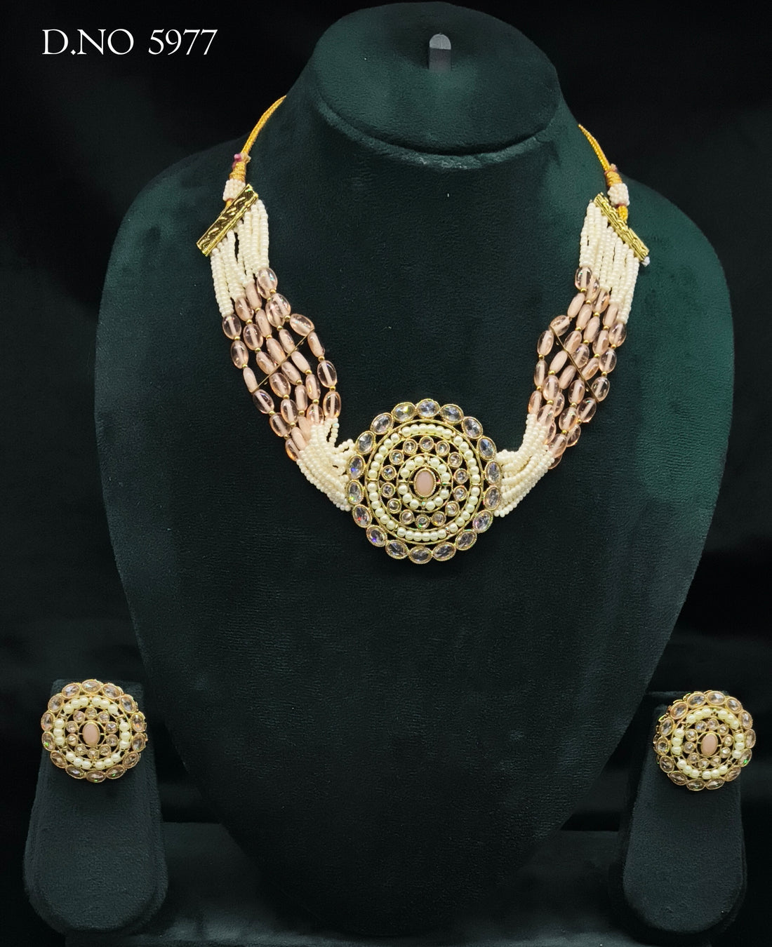 Polki Choker Necklace Sku -5977 B4