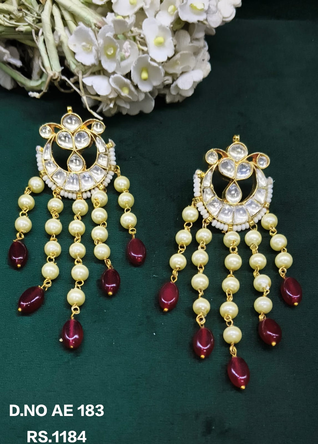 Golden Pacchi Kundan Earing SKU-AE 183 TM