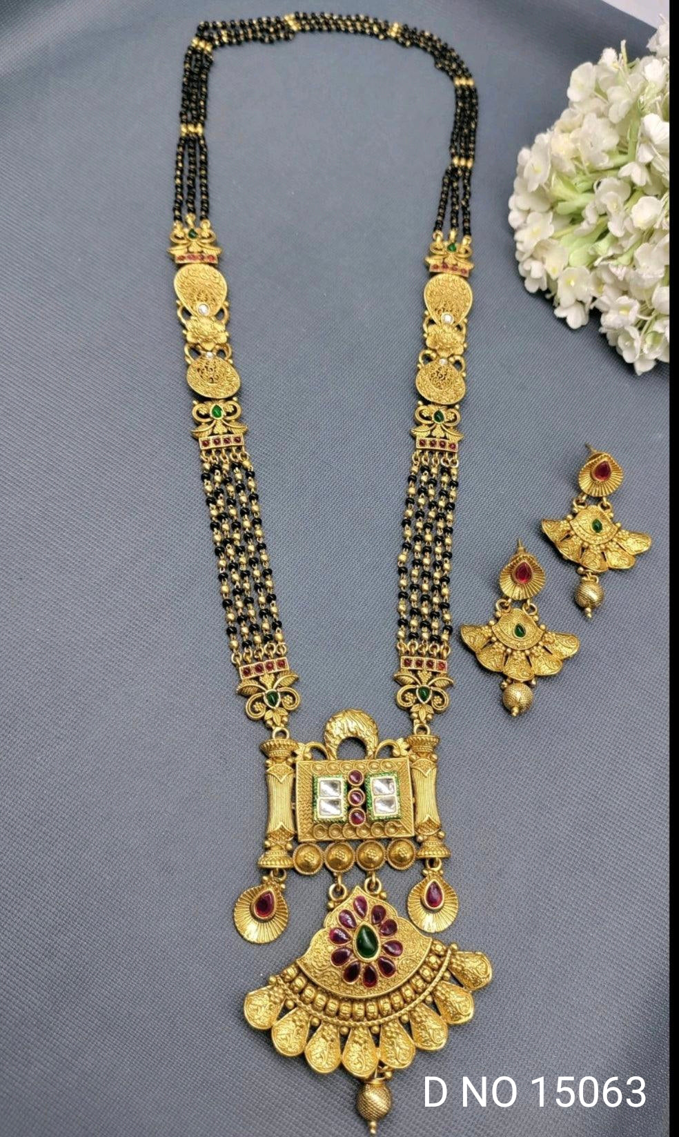 Long Mangalsutra Golden Sku-15063 D-5