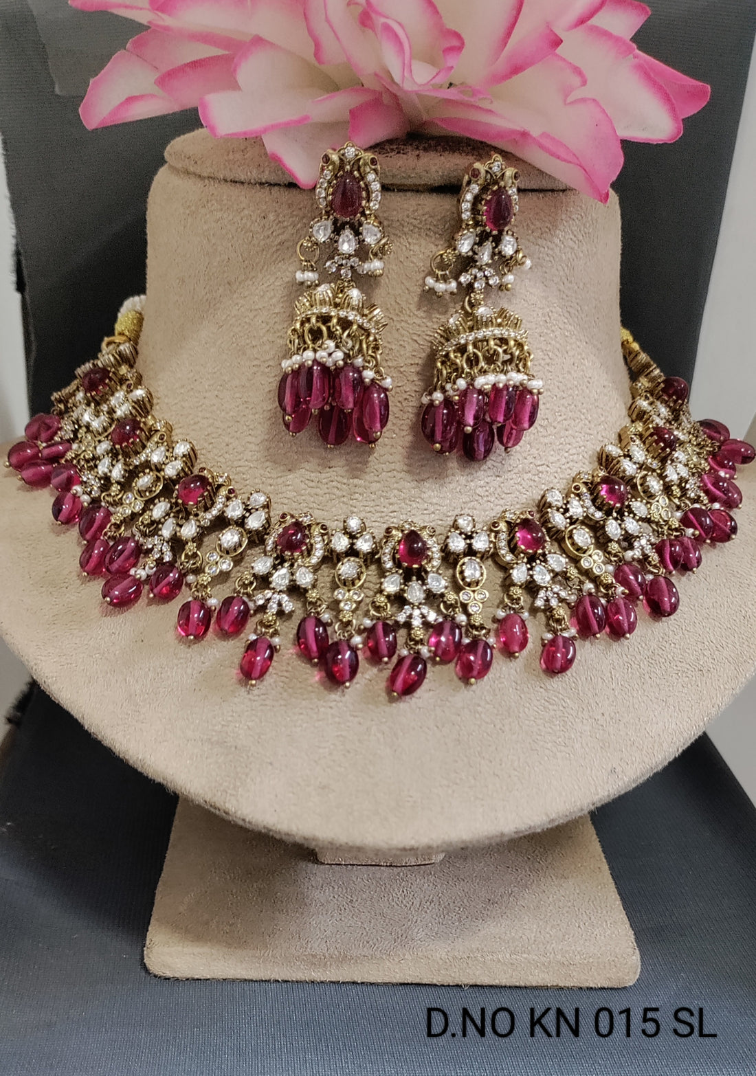 Moissanite kundan Necklace SKU KN015 SL/D-4