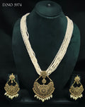 Polki Long Necklace monalisa Mehndi Set 