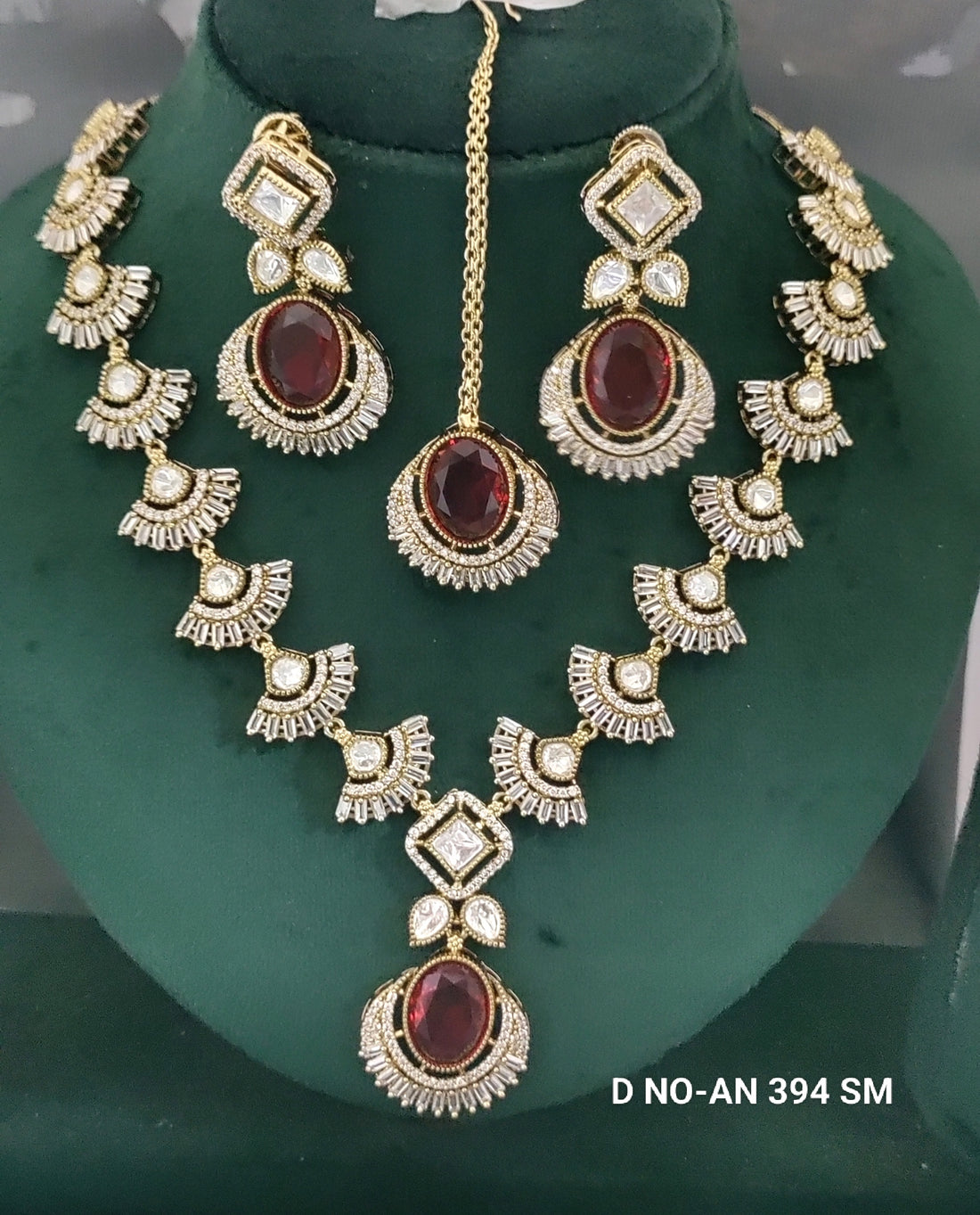 Elegant Moissanite Kundan Necklace SKU-AN 394 SM
