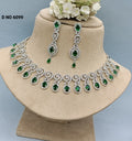 American Diamond Necklace Rodium Sku-6099 C3 rchiecreation