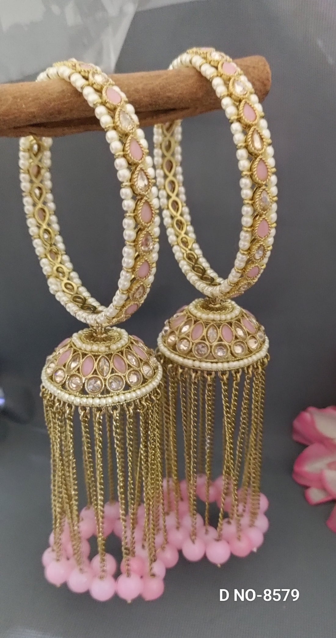 Mehandi Polki zhumki Bangles Sku-8579