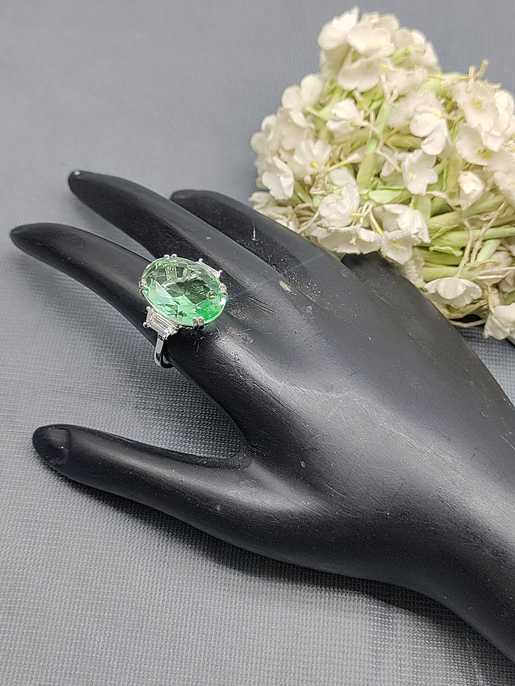 Rodium American Diamond Finger Ring Sku-5965 rchiecreation