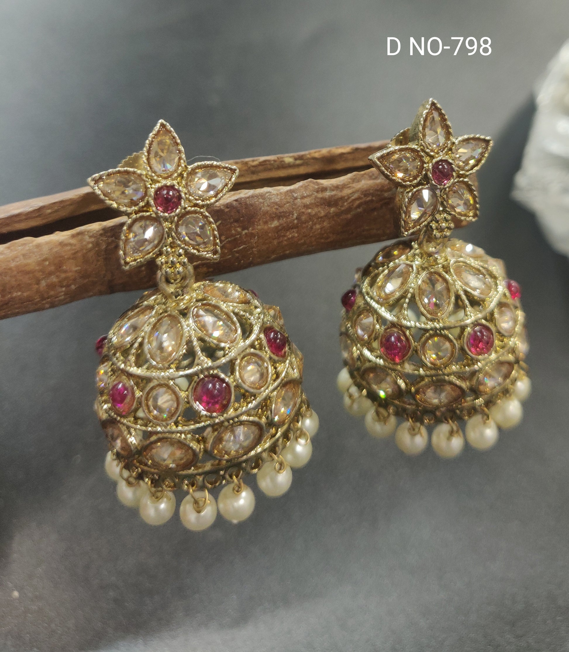 Polki Earrings Jhumki Sku -798 A3 rchiecreation