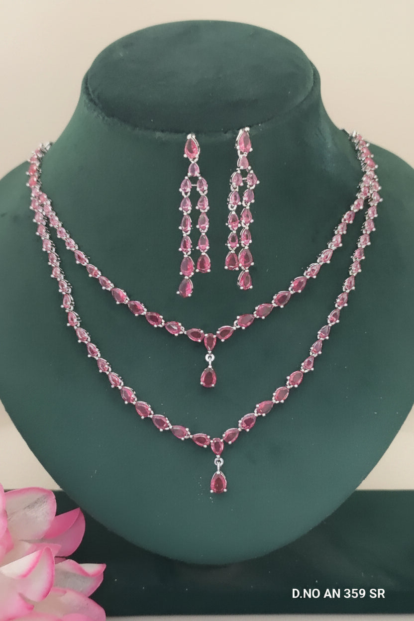 American Dimond Necklace set sku AN 359 SR C 3