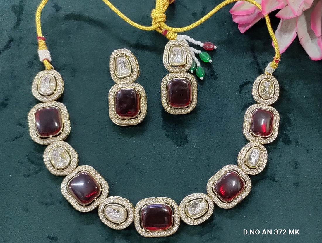 Moissanite Kundan Necklace SKU- AN 372 MK