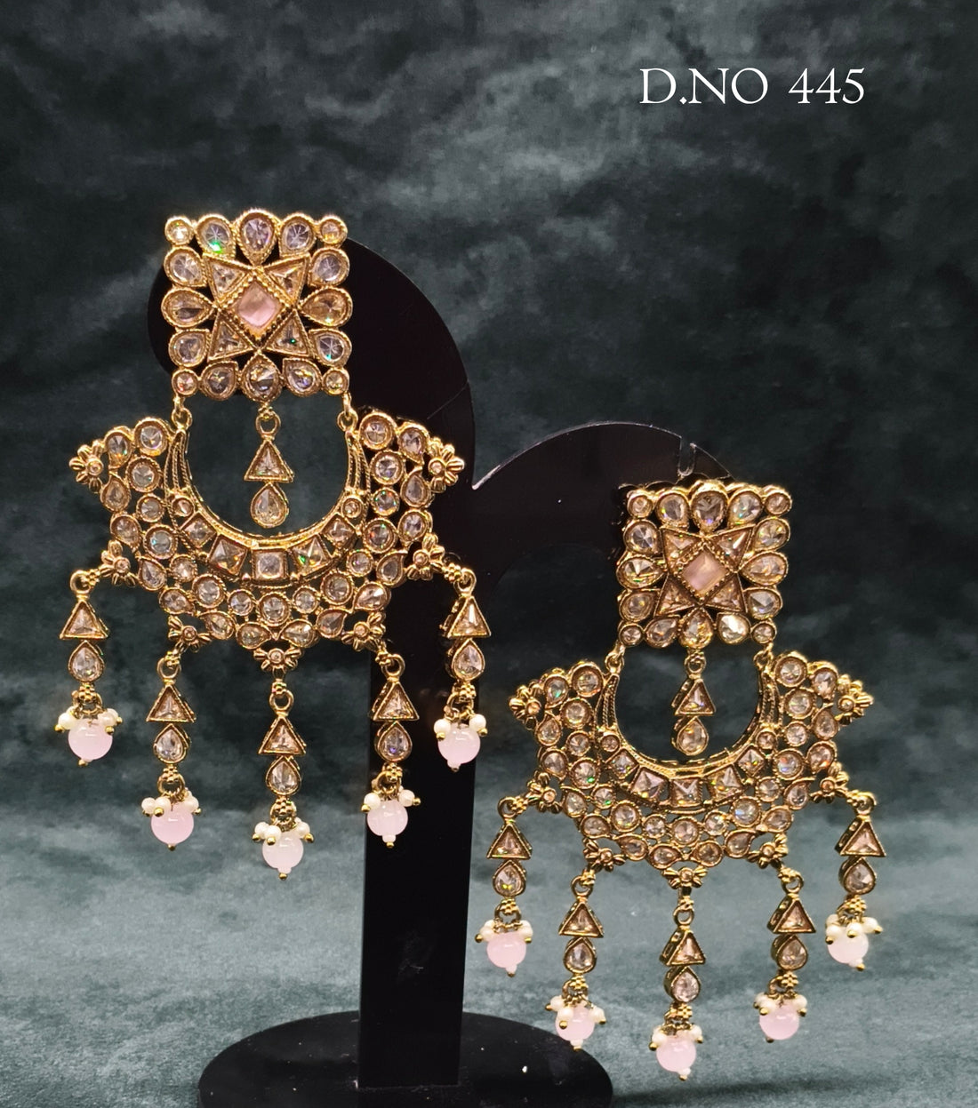 Polki Earring Mehndi Sku 445 A1