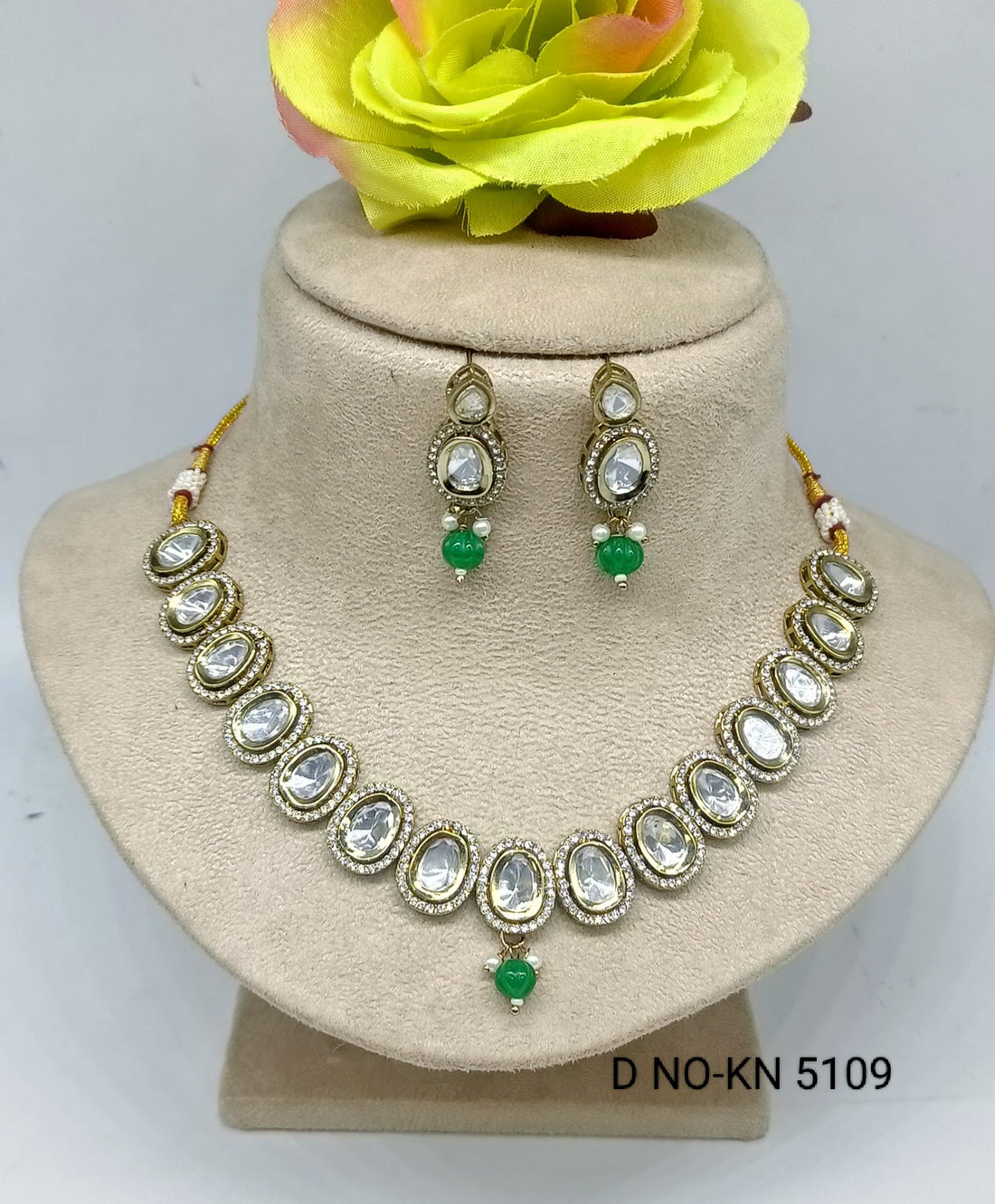 Moissanite Kundan Necklace SKU- KN 5109 SR