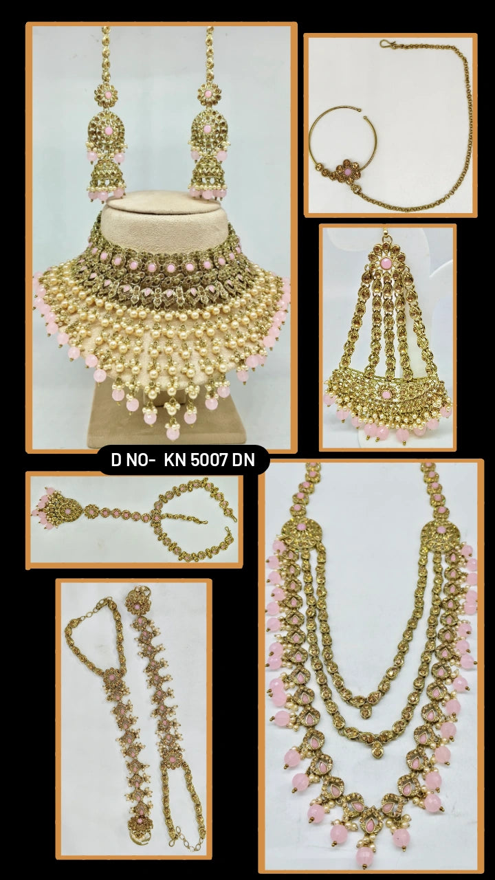 Traditional Mehandi Polki 5670 Wedding Bridal Jewellery Set SKU-KN 5007 DN sale 4000