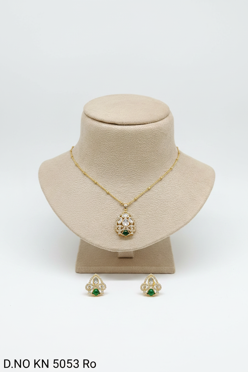 Moissanite Chain pendant Sku KN 5053 RO/D-4