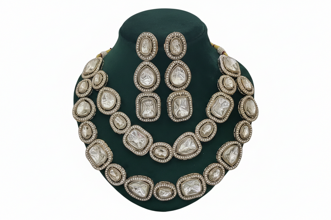 Moissanite Kundan Necklace SKU- AN 365 MK