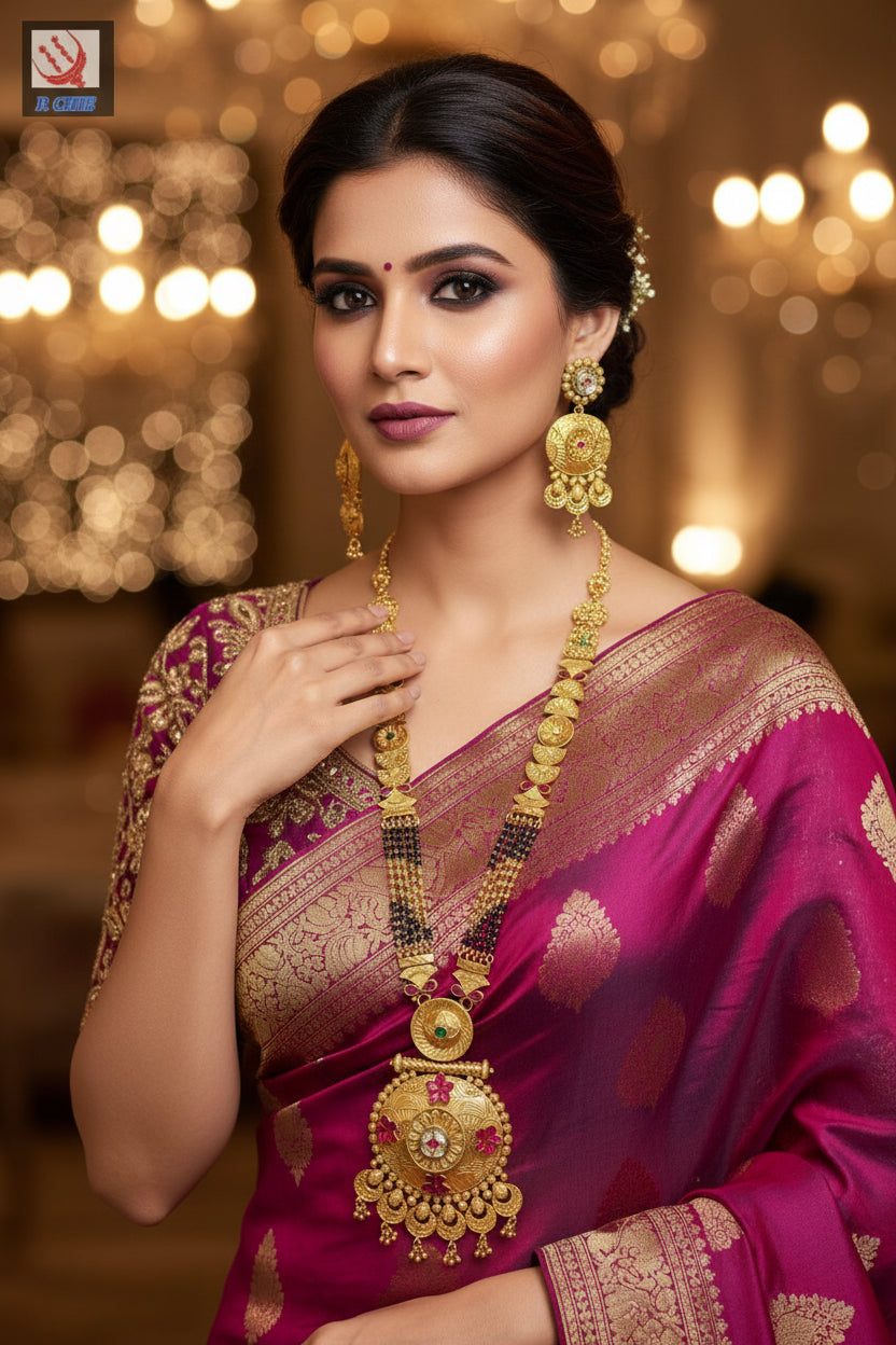 Long Mangalsutra Golden Sku -15062 D-5