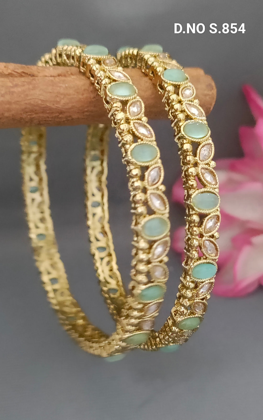 Mehandi Polki Bangle SKU-S.854