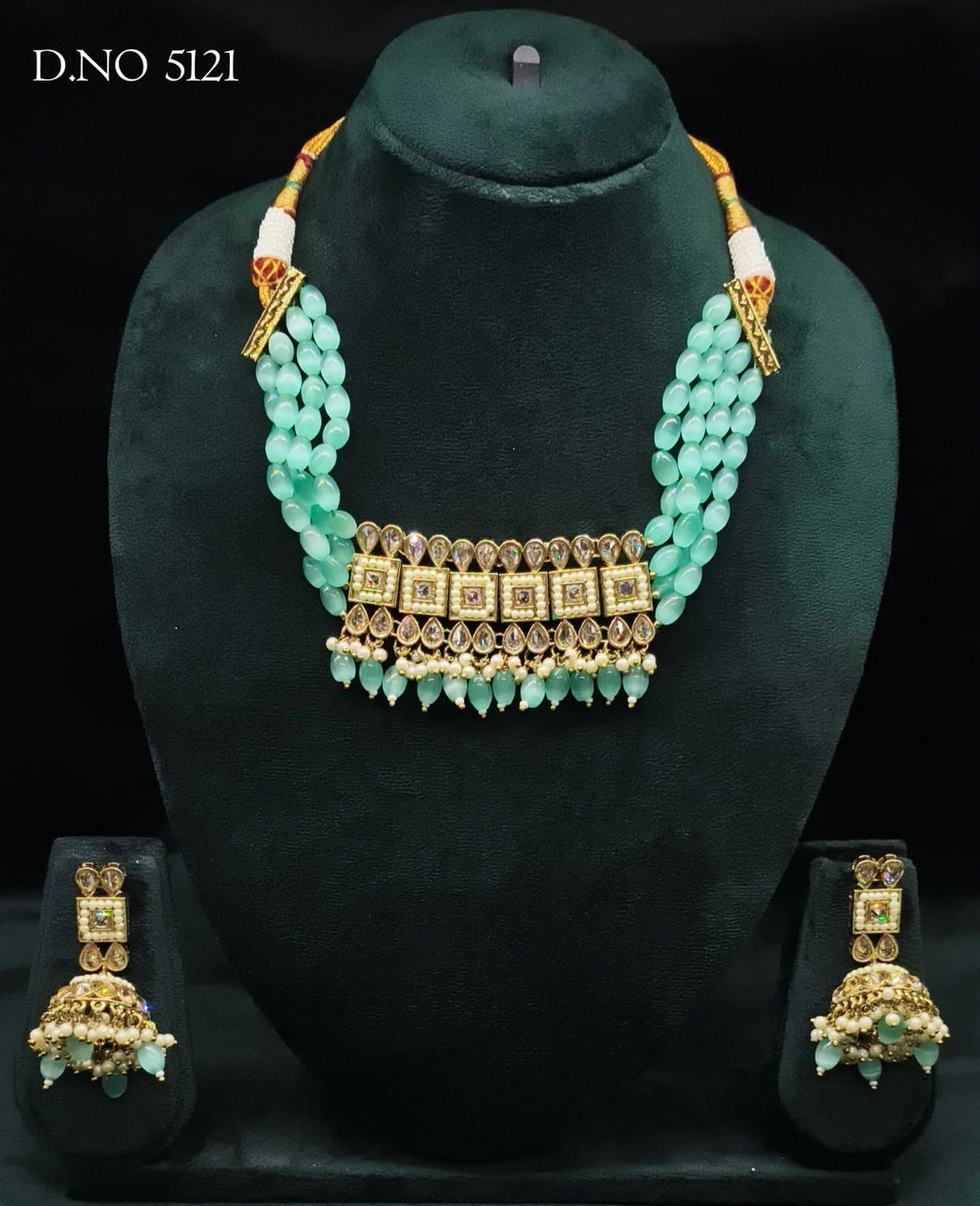 Polki Choker Necklace Sku -5121 B/8