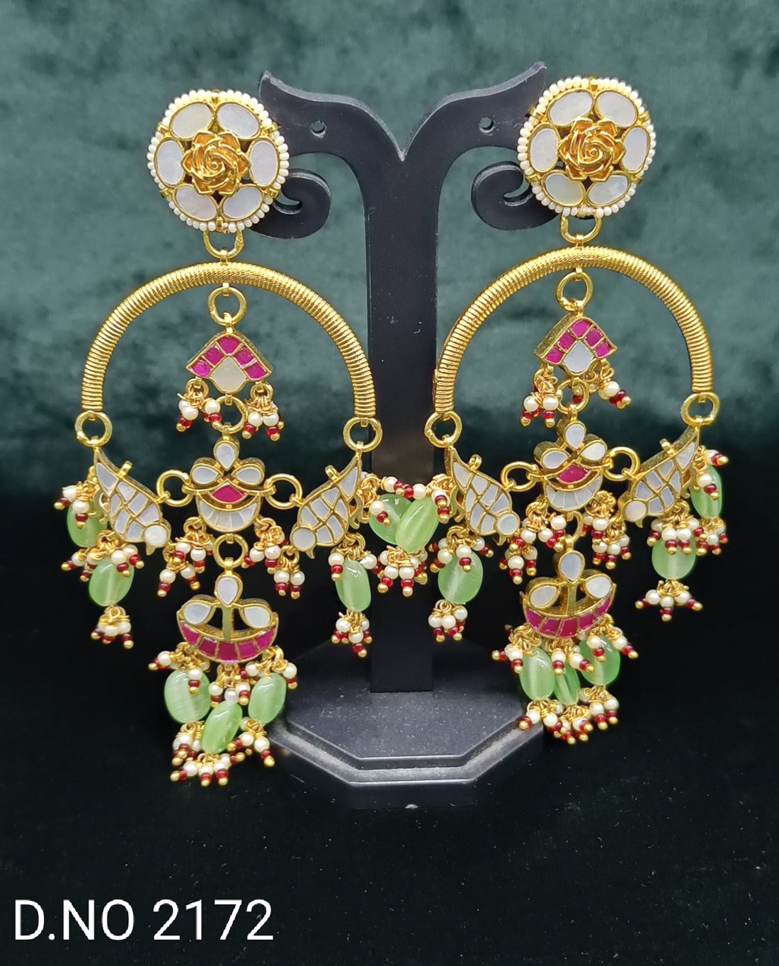 Fancy Pearl Kundan Earrings Sku 2172