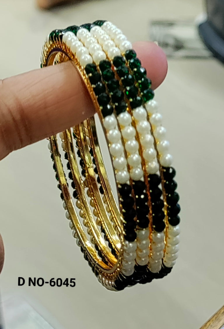 Golden Pearl Bangles Sku 6045