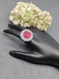 Rodium American Diamond Finger Ring Sku-5969 rchiecreation