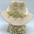 Polki Choker Necklace Mehndi Set Sku-1815 B1 rchiecreation