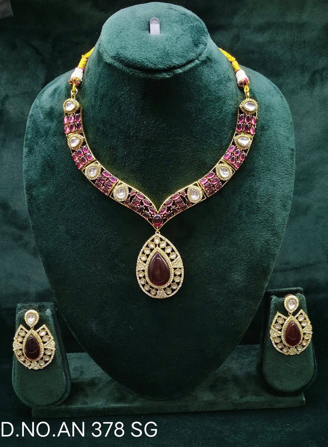 Moissanite Mehandi Necklace sku AN 378 SG/D-4
