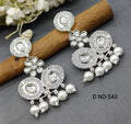 Rodium Kundan Earings SKU 543 E3 - rchiecreation