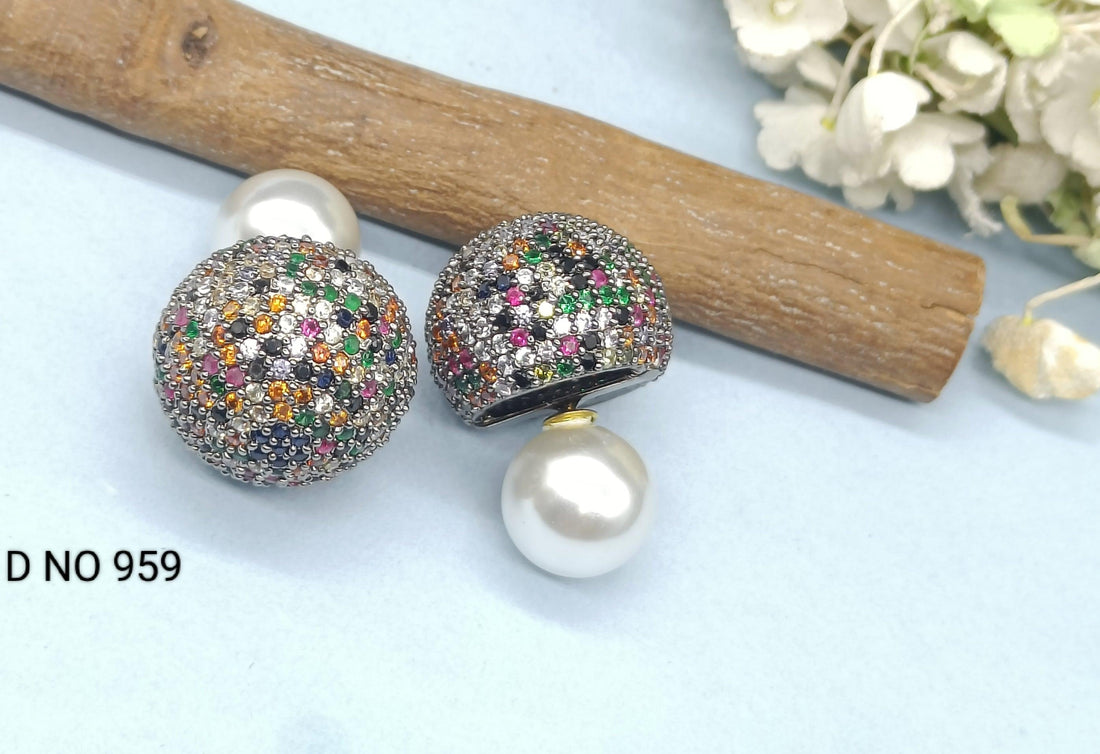 Swaroski Stone Cz Earring Sku 959 C1 - rchiecreation