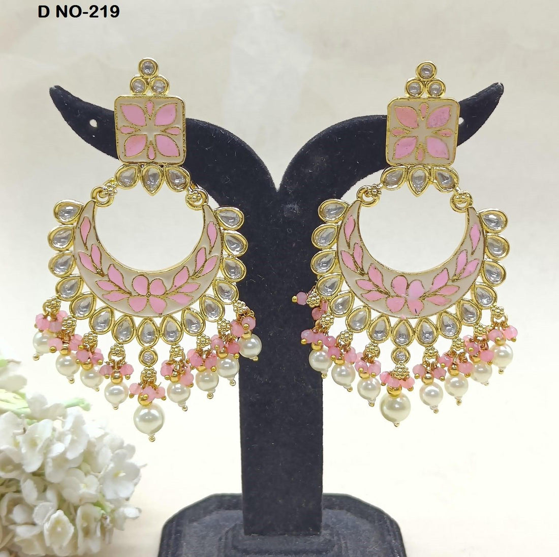 Tiyani Kundan Earring Sku-219 D2 - rchiecreation