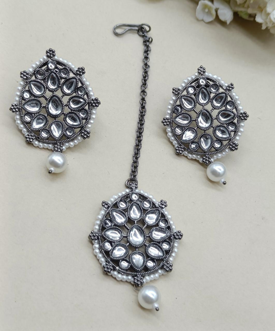 Victorian Polki Earring&Tica Sku- 667 E3 - rchiecreation