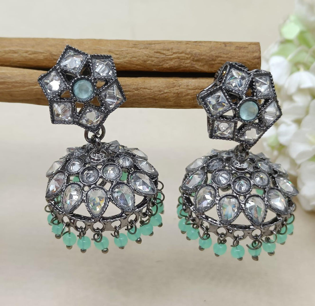Victorian Polki jhumki Earring Sku-212 H1 - rchiecreation