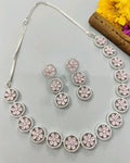 American Diamond Necklace Rodium Sku 5186 C3 - rchiecreation