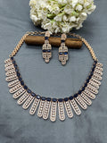 American Diamond Necklace Rosegold Sku-5664 C3 - rchiecreation
