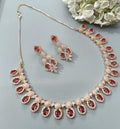 American Diamond Necklace Rosegold Sku 5969 C3 - rchiecreation