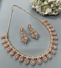 American Diamond Necklace Rosegold Sku 5969 C3 - rchiecreation