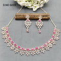 American Diamond Necklace Rosegold Sku 6033 C3 - rchiecreation