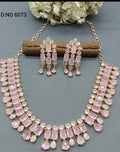 American Diamond Necklace Rosegold Sku 6073 C3 - rchiecreation