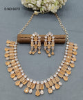 American Diamond Necklace Rosegold Sku 6073 C3 - rchiecreation