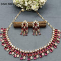 American Diamond Necklace Rosegold Sku 6073 C3 - rchiecreation