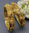 Antique Golden Bangles Sku-3039 D1 - rchiecreation