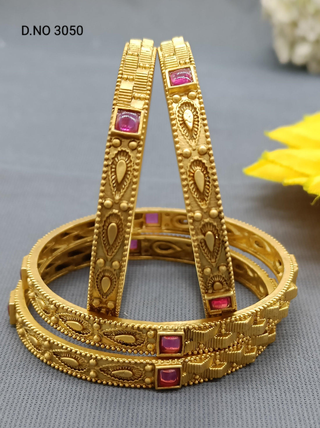 Antique Golden Bangles Sku 3050 D2 - rchiecreation
